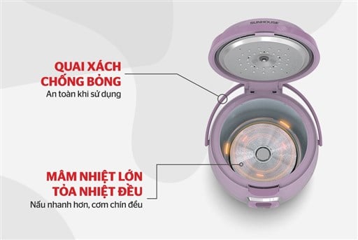 Nồi cơm điện 1.8L Sunhouse SHD8663V – ảnh 6