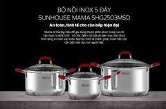 Bộ nồi inox 5 đáy Sunhouse Mama SHG2503MSD ảnh 8
