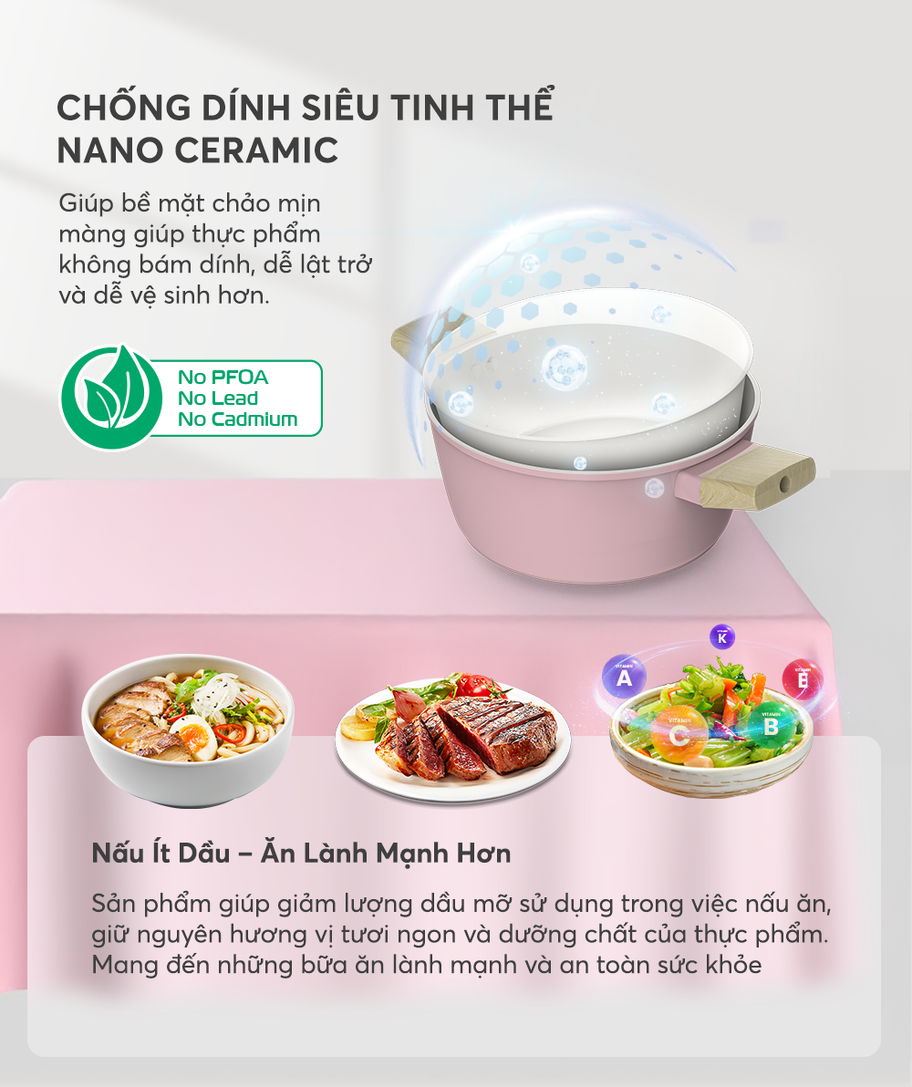Nồi phủ sứ nano đáy từ Sunhouse healthy SHG7979MP-20 – ảnh 8