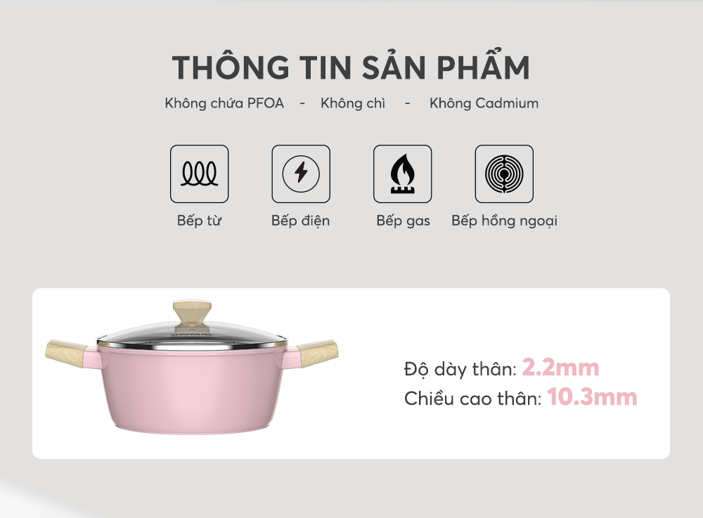 Nồi phủ sứ nano đáy từ Sunhouse healthy SHG7979MP-24 – ảnh 7