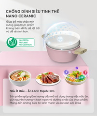 Nồi phủ sứ nano đáy từ Sunhouse healthy SHG7979MP-24 ảnh 8