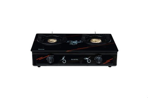 Bếp gas dương Rinnai RV-3615GL(FM) 599mm 2 lò nấu, mặt kính cường lực