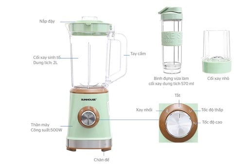 Máy xay sinh tố đa năng Sunhouse SHD5315G – ảnh 2