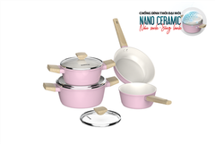 Bộ nồi phủ sứ nano đáy từ Sunhouse healthy SHG7979MP4