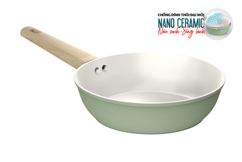 Chảo phủ sứ nano đáy từ Sunhouse healthy SHG24MT1
