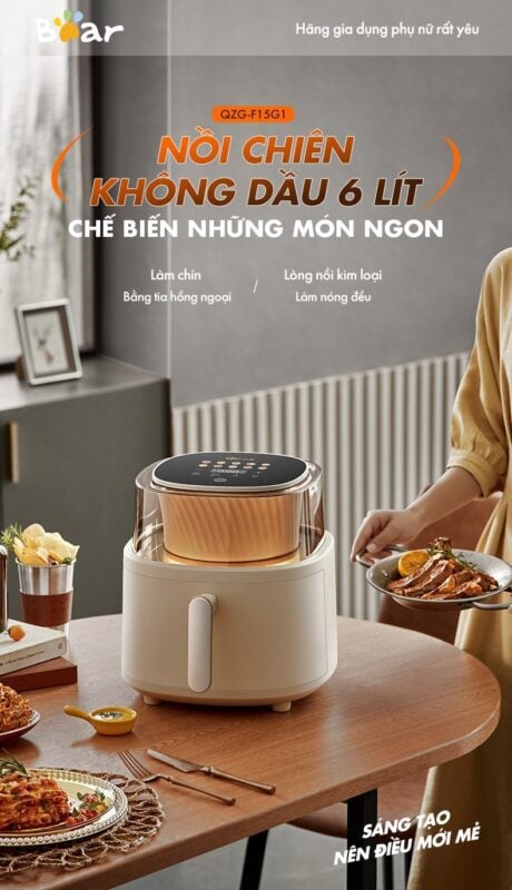 Nồi chiên không dầu Bear QZG-F15G1 – ảnh 7
