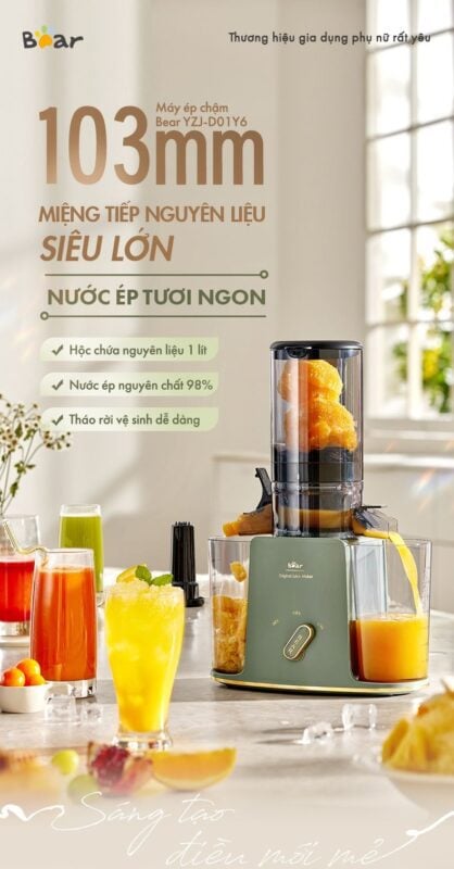 Máy ép chậm đa năng Bear YZJ-D01Y6 – ảnh 3