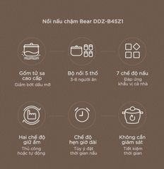Nồi nấu chậm Bear DDZ-B45Z1 ảnh 3