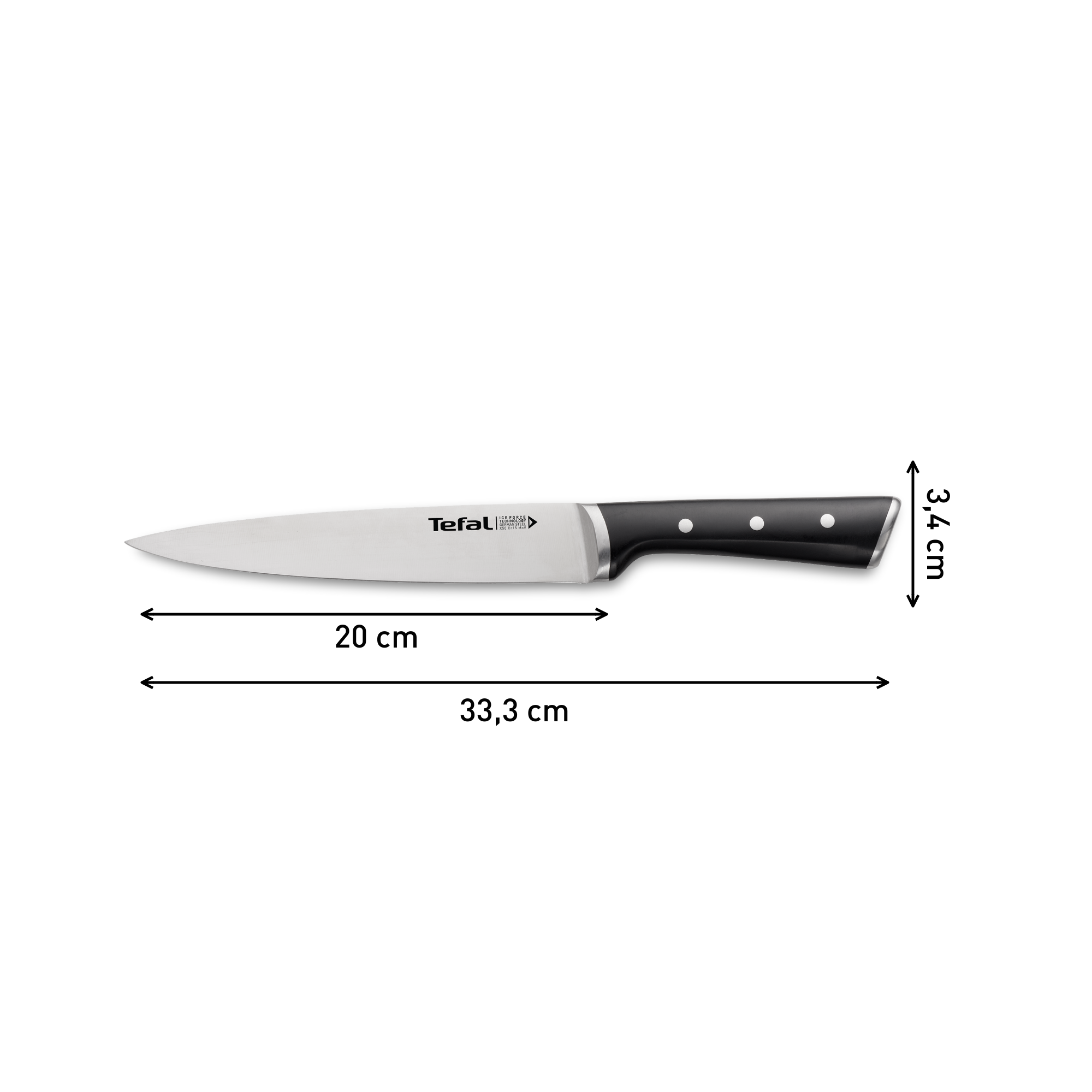 Dao thép Đức liền khối Ice Force Tefal K2320714, phi-lê 20 cm – ảnh 2