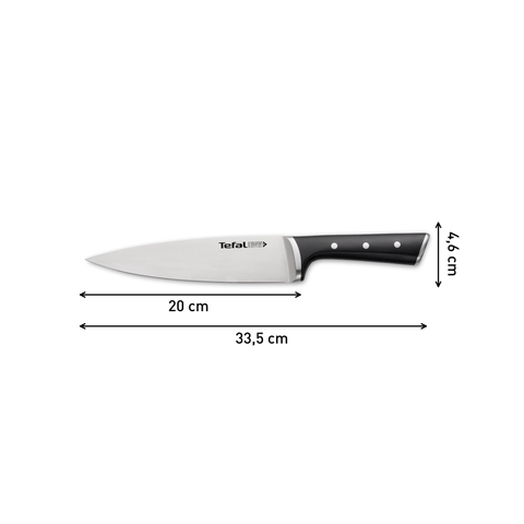 Dao thép Đức liền khối Ice Force Tefal K2320214, thái thịt 20cm