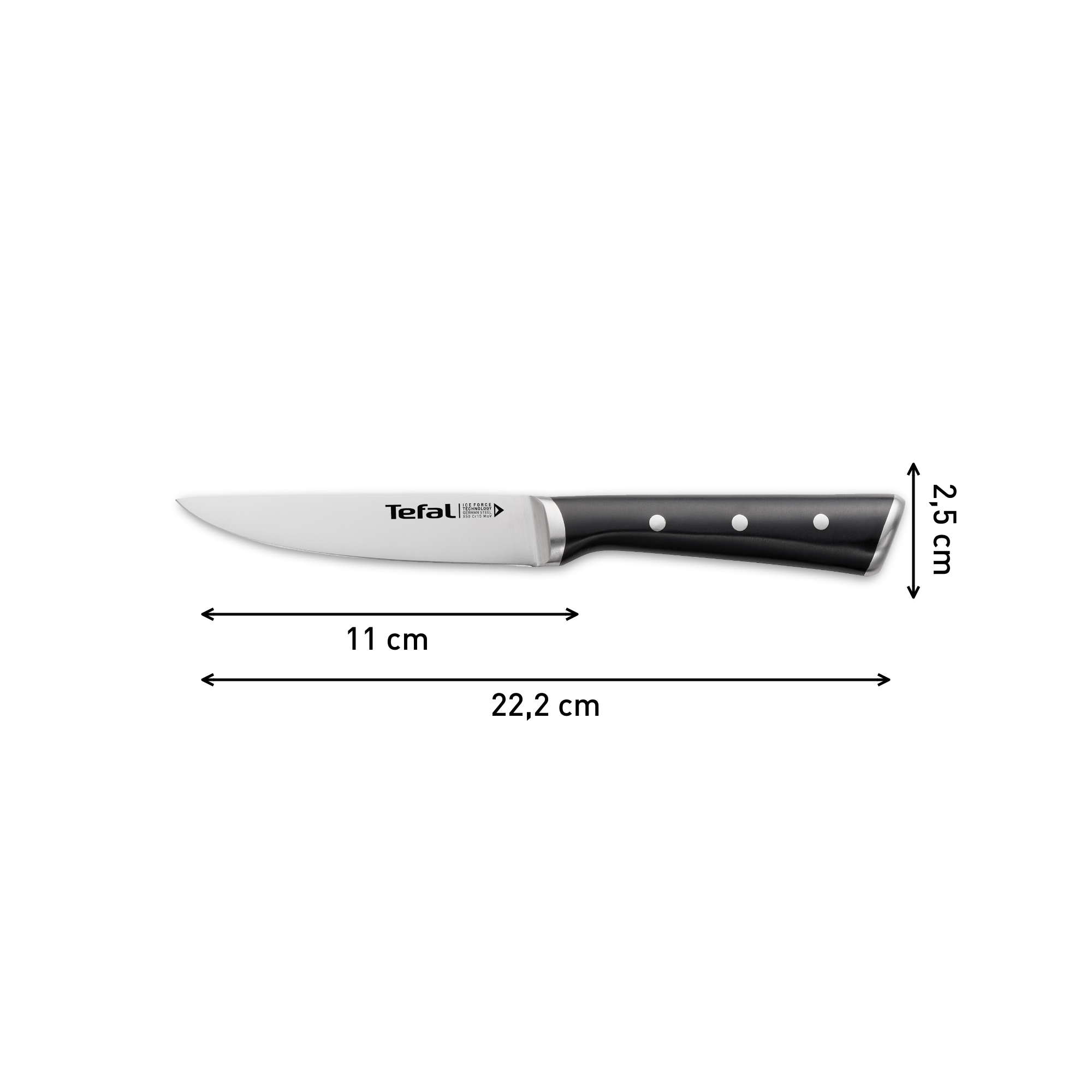 Dao thép đức liền khối Ice Force Tefal K23209, gọt trái cây 11cm