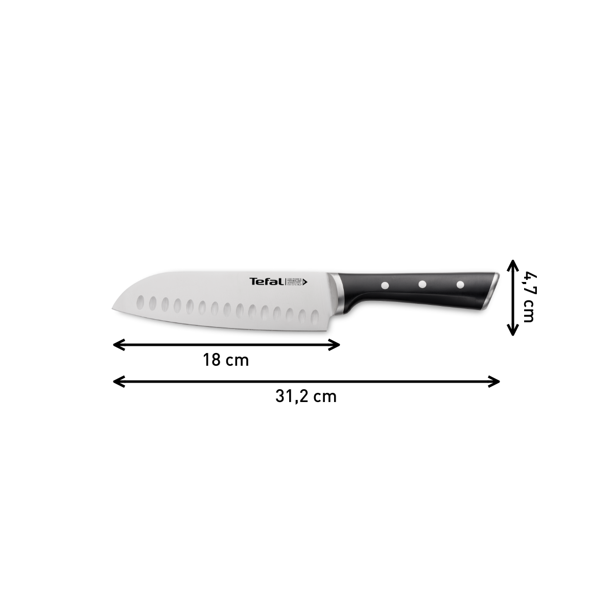 Dao thép Đức liền khối Ice Force Tefal K2320614, cắt cá 18cm – ảnh 2
