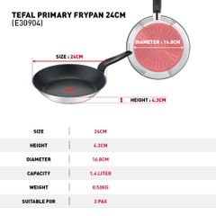 Chảo chiên Tefal Primary 20cm/24cm/26cm/28cm-E3090404 E3090504 E3090604 ảnh 5