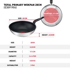 Chảo xào Tefal Primary 28cm E3091904 ảnh 4