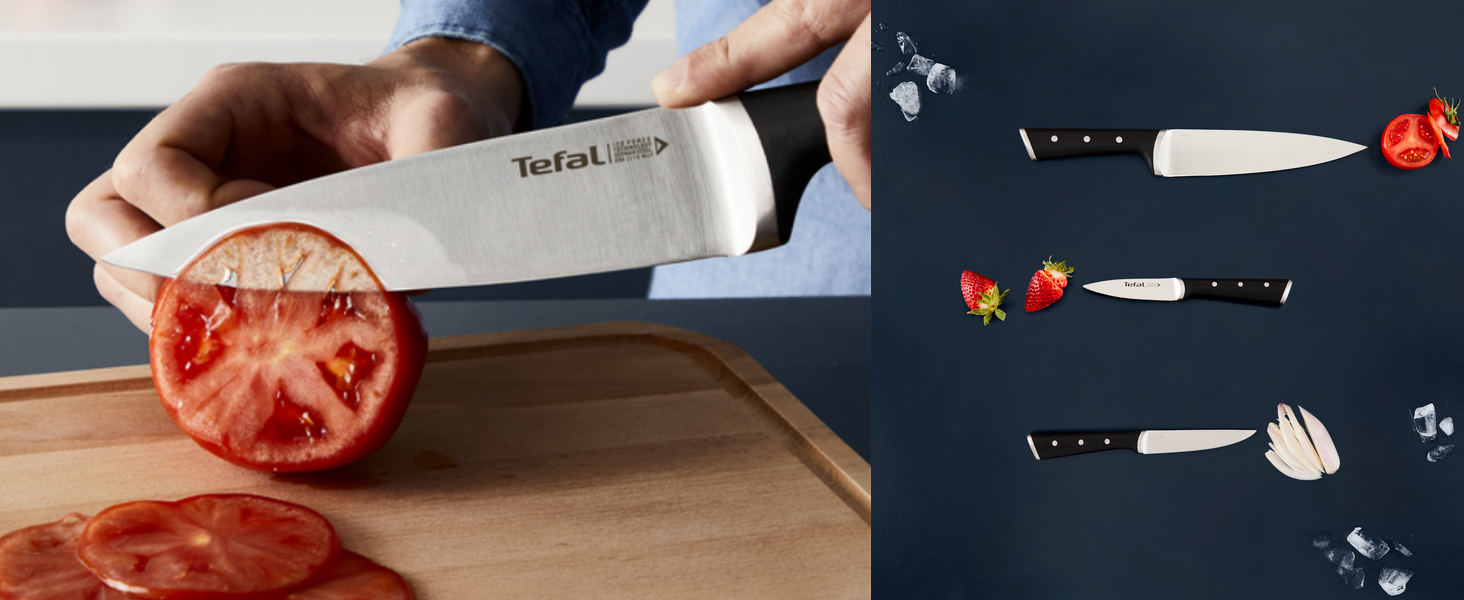 Bộ dao thép Đức 3 món liền khối Ice Force Tefal K2323S74(20cm, 11cm, 9cm) – ảnh 3