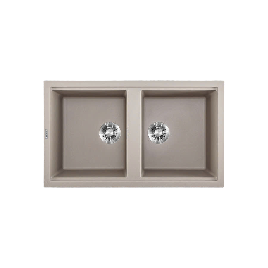 Chậu Rửa Chén Đá Granite Malloca Champagne K45095 2 hố kích thước 86cm