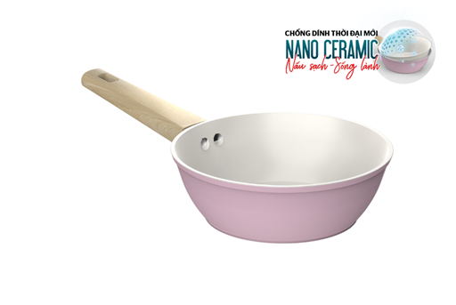 Chảo phủ sứ nano đáy từ Sunhouse healthy SHG20MP