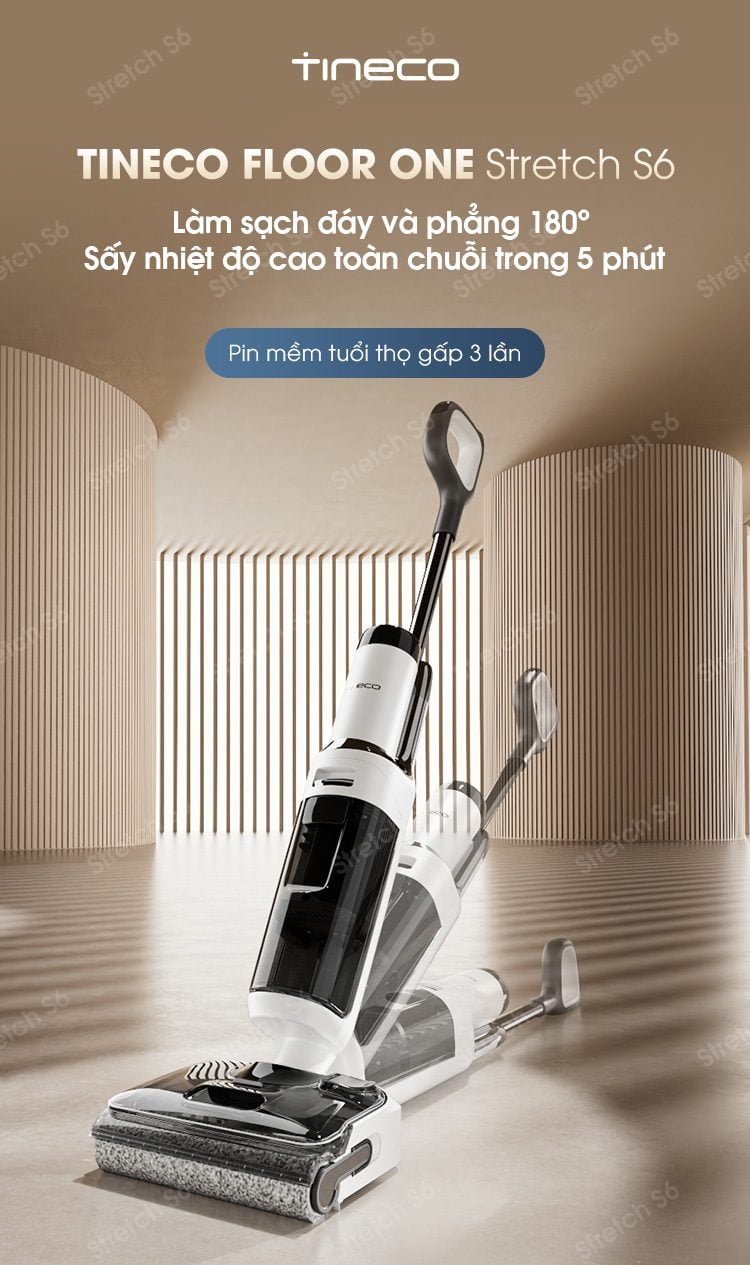 Máy hút bụi lau nhà Tineco S6 Stretch gập nghiêng 180° – ảnh 8