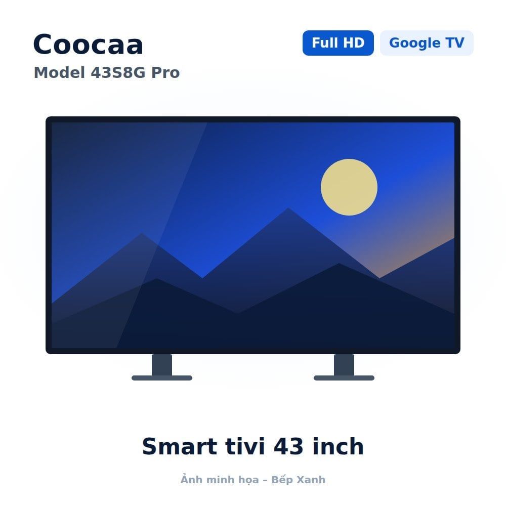 Google Tivi Coocaa Full HD 43 inch 43S8G Pro