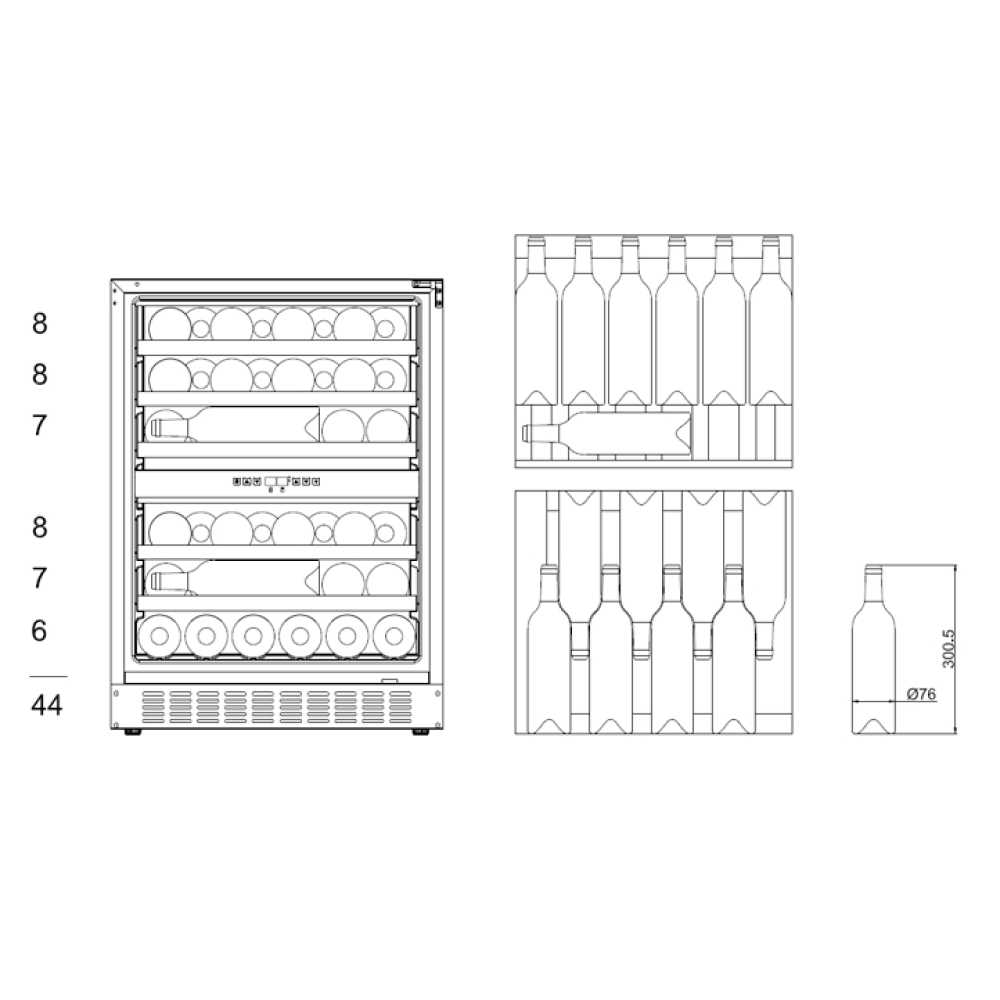 Tủ bảo quản rượu vang Brandt CAV80X 46 chai âm tủ – ảnh 5