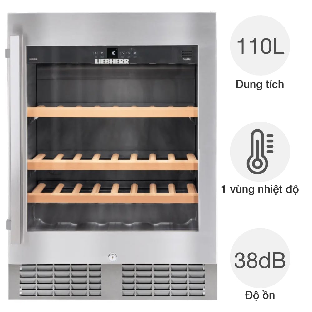 Tủ bảo quản rượu vang Liebherr UWKes 1752 GrandCru 46 chai âm tủ