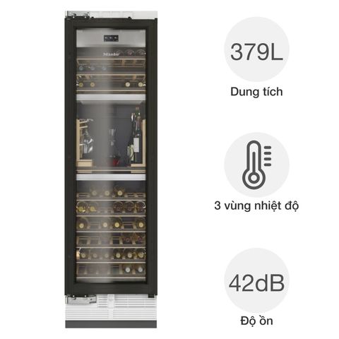 Tủ bảo quản rượu vang Miele KWT 2672 Vis MasterCool 91 chai âm tủ