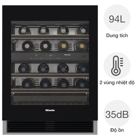 Tủ bảo quản rượu vang Miele KWT 6322 UG-1 34 chai âm tủ
