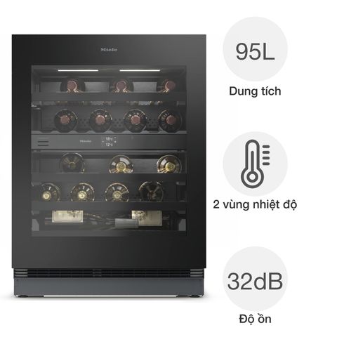 Tủ bảo quản rượu vang mini Miele KWTUS 7096 E MasterCool 32 chai âm tủ