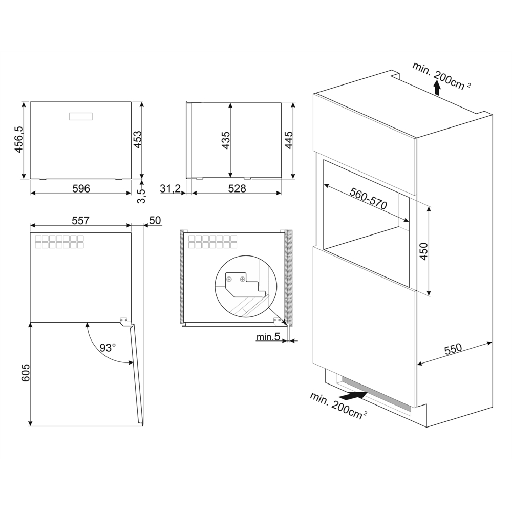 Tủ bảo quản rượu vang Smeg CVI120B3E Linea 20 chai âm tủ – ảnh 6