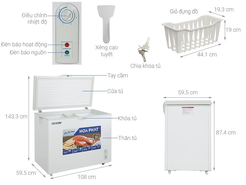  Tủ đông Hòa Phát 252 lít HPF AD6252 