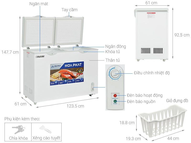  Tủ đông Hòa Phát 245 Lít HPF BD6245 