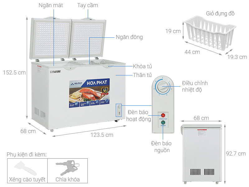 Tủ đông Hoà Phát BD6271