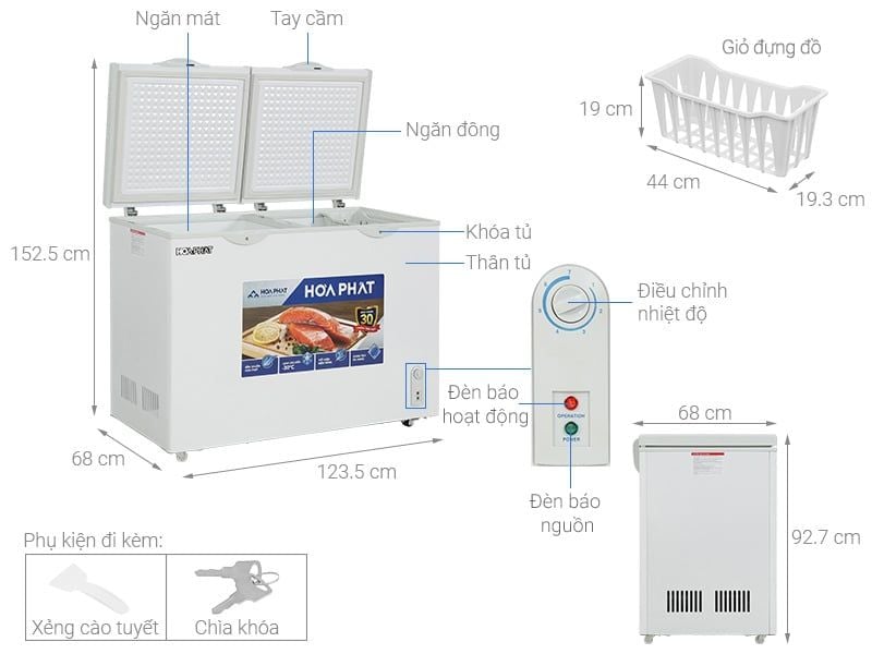  Tủ đông Hòa Phát 271 Lít HPF BD6271 