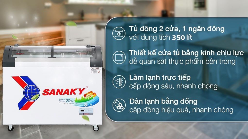  Tủ đông Sanaky 350 lít VH-4899KB 
