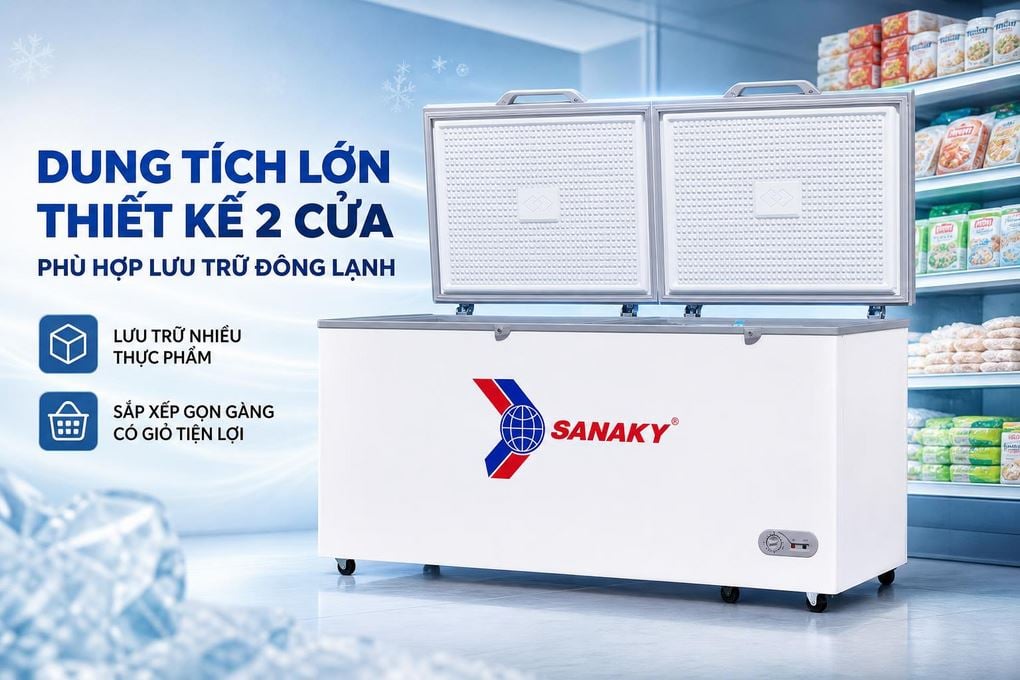 Tủ đông Sanaky VH-8699HYK - bên trong