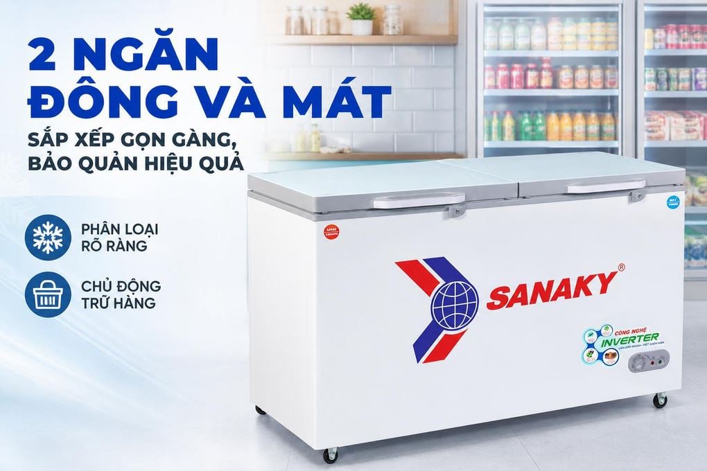 Tủ đông Sanaky VH-5699W4K - hình ảnh thực tế Tủ đông Sanaky VH-5699W4K - hình ảnh thực tế