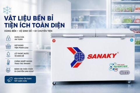 Tủ đông Sanaky Inverter 365 lít VH-5699W4K