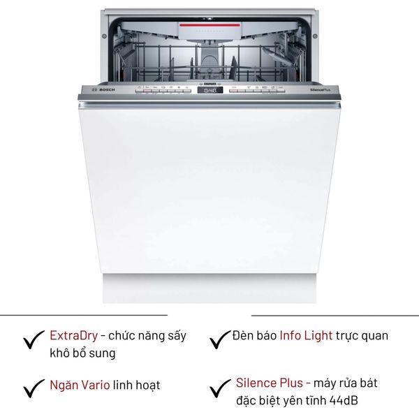 Máy rửa chén Bosch SGV4HCX48E Series 4 Âm Toàn Phần