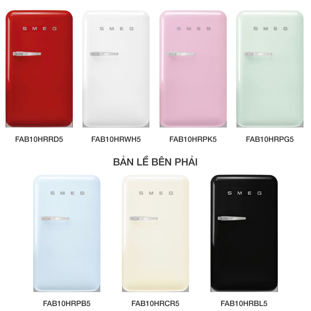 Tủ lạnh mini Smeg 135 lít FAB10H màu trơn – ảnh 2