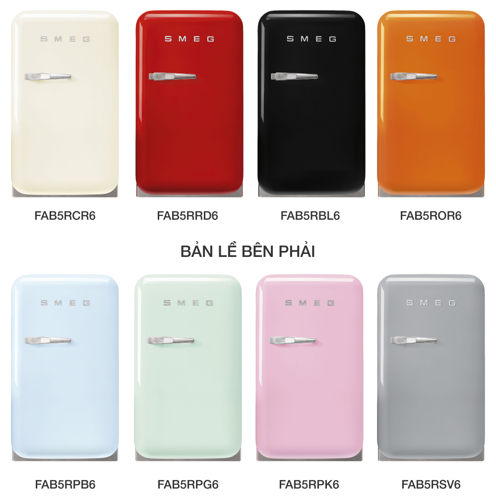 Tủ lạnh mini Smeg 34 lít FAB5xxx6 màu trơn – ảnh 2