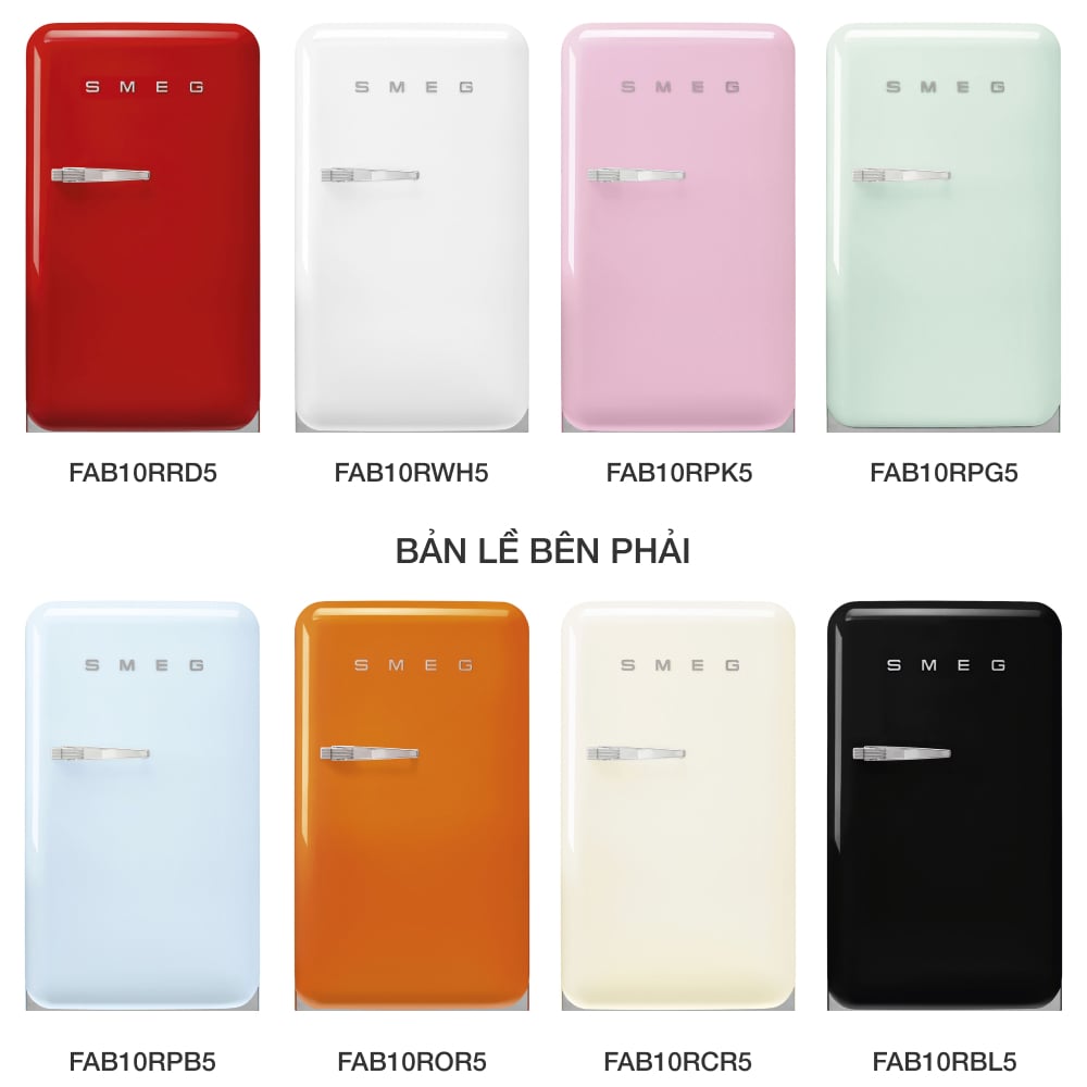 Tủ lạnh mini Smeg 122 lít FAB10RRD5 màu trơn – ảnh 2
