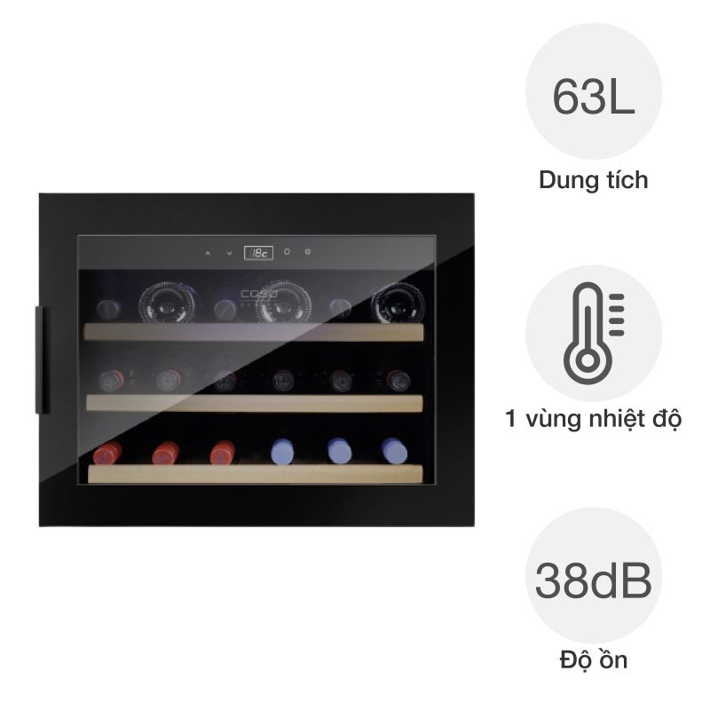 Tủ bảo quản rượu vang Caso 627 WineSafe 18 chai âm tủ