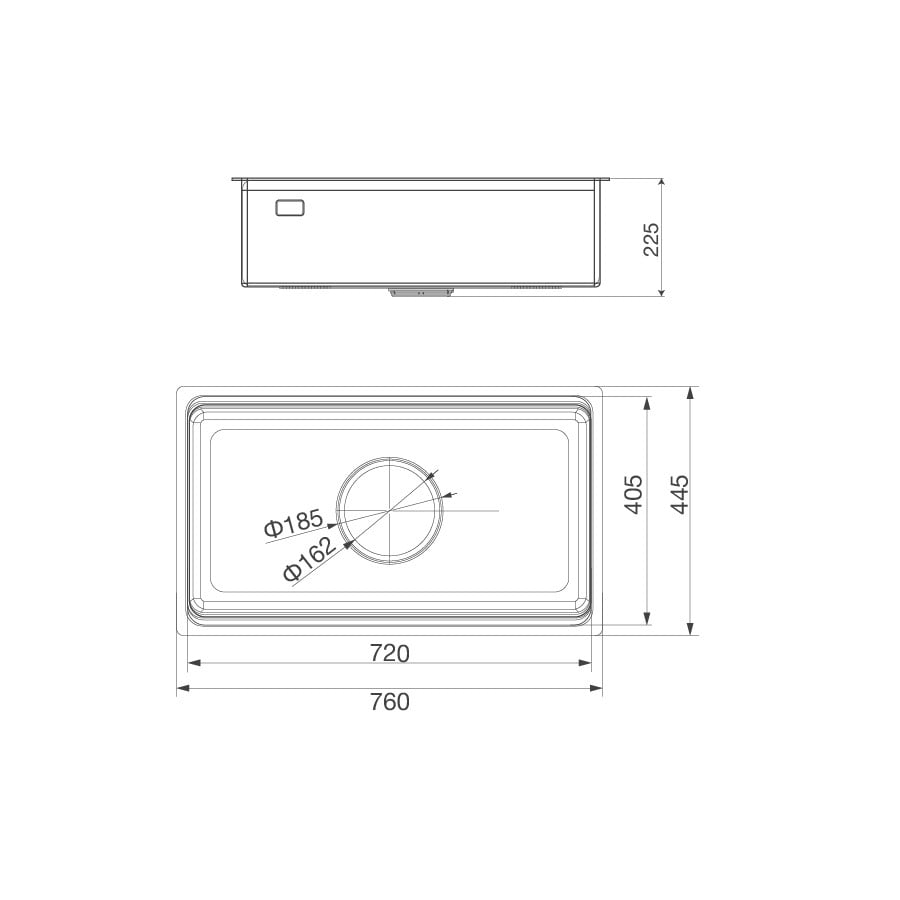 Chậu rửa chén 1 hố inox 304 linen kích thước 76cm – lắp âm hoặc dương Malloca MS7645LINEN - Kích thước khoét đá chậu MS7645LINEN Chậu rửa chén 1 hố inox 304 linen kích thước 76cm – lắp âm hoặc dương Malloca MS7645LINEN - Kích thước khoét đá chậu MS7645LINEN
