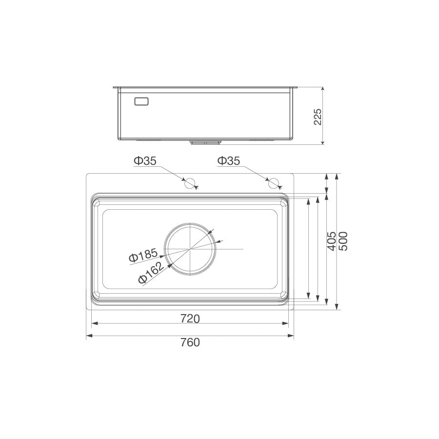 Chậu rửa chén 1 hố inox 304 linen kích thước 76cm Malloca MS7650LINEN - Chiều sâu 500mm của chậu rửa chén Malloca MS7650LINEN Chậu rửa chén 1 hố inox 304 linen kích thước 76cm Malloca MS7650LINEN - Chiều sâu 500mm của chậu rửa chén Malloca MS7650LINEN