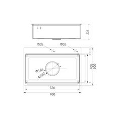Chậu rửa chén 1 hố inox 304 linen kích thước 76cm Malloca MS7650LINEN ảnh 2