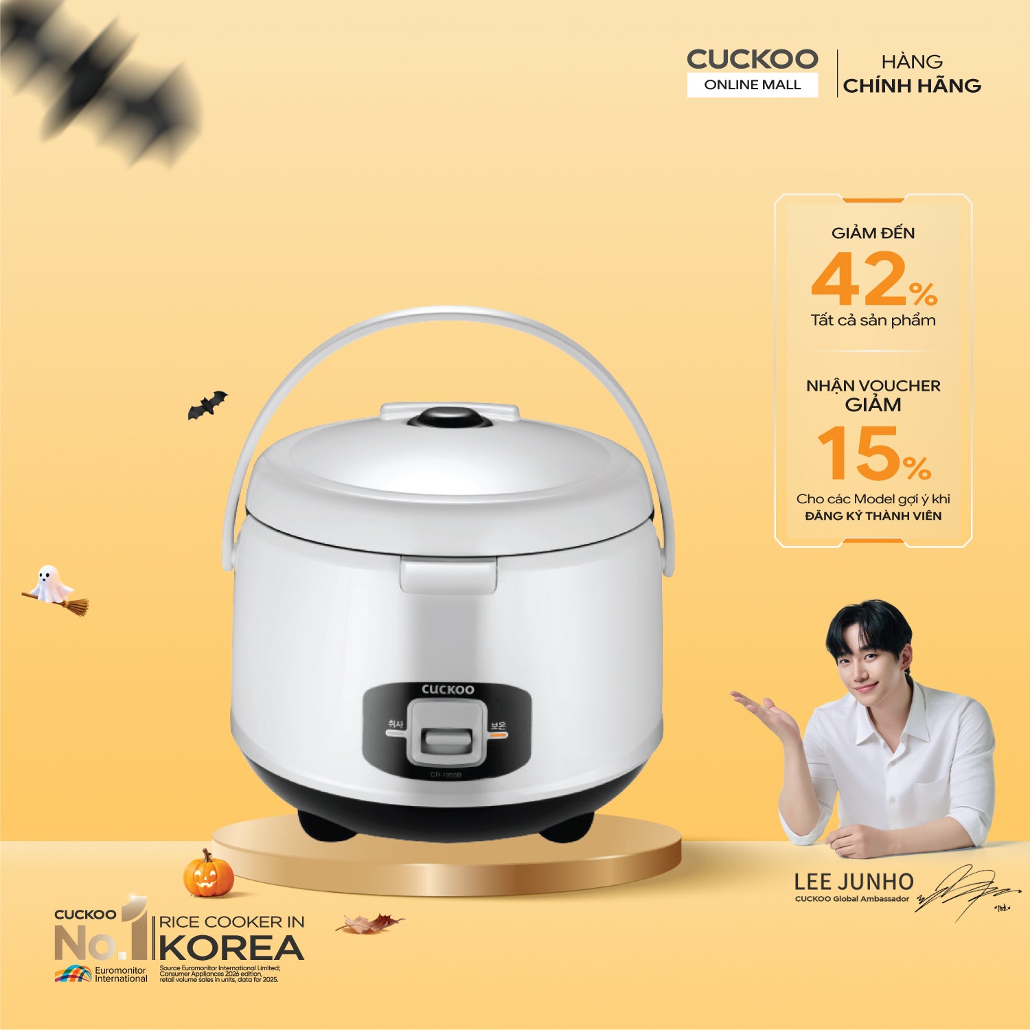Nồi cơm điện cơ 1.8 lít Cuckoo CR-1055/WHBKVNCV