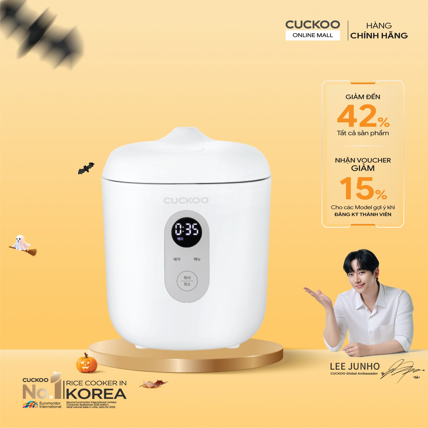 Nồi cơm điện tử 0.36 lít Cuckoo CR-0255MW