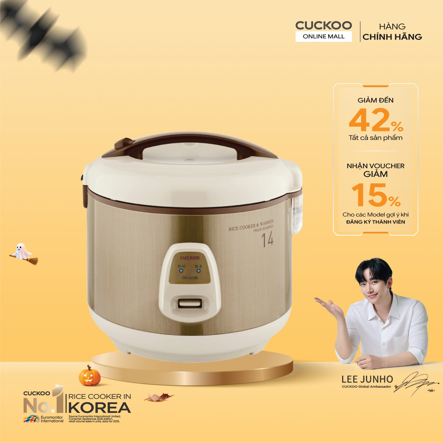 Nồi cơm điện 2.5 lít Cuckoo CR-1413/GOIVVNCV