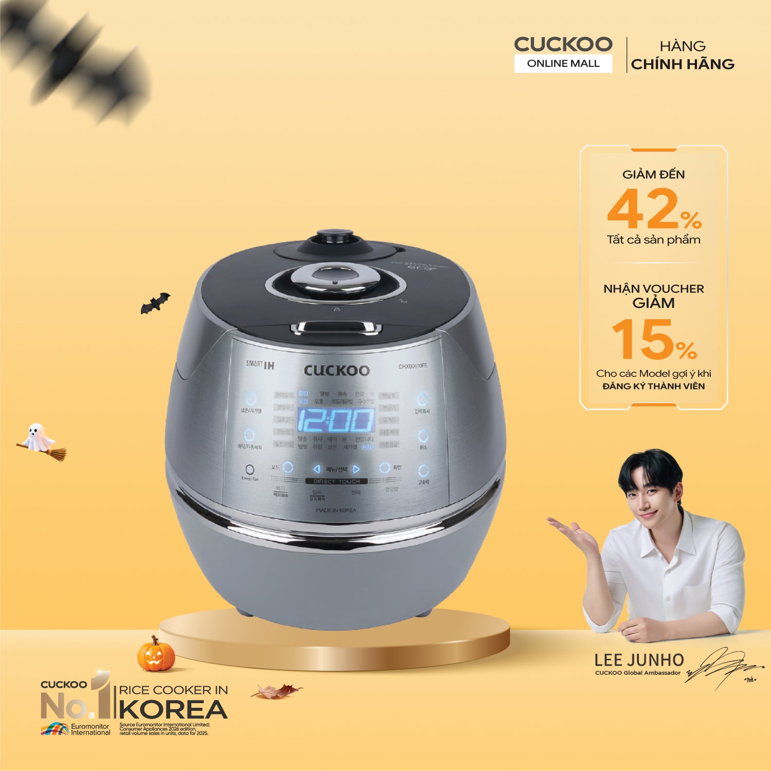 Nồi cơm điện tử áp suất cao tần 1.08 lít Cuckoo CRP-DHXB0610FS