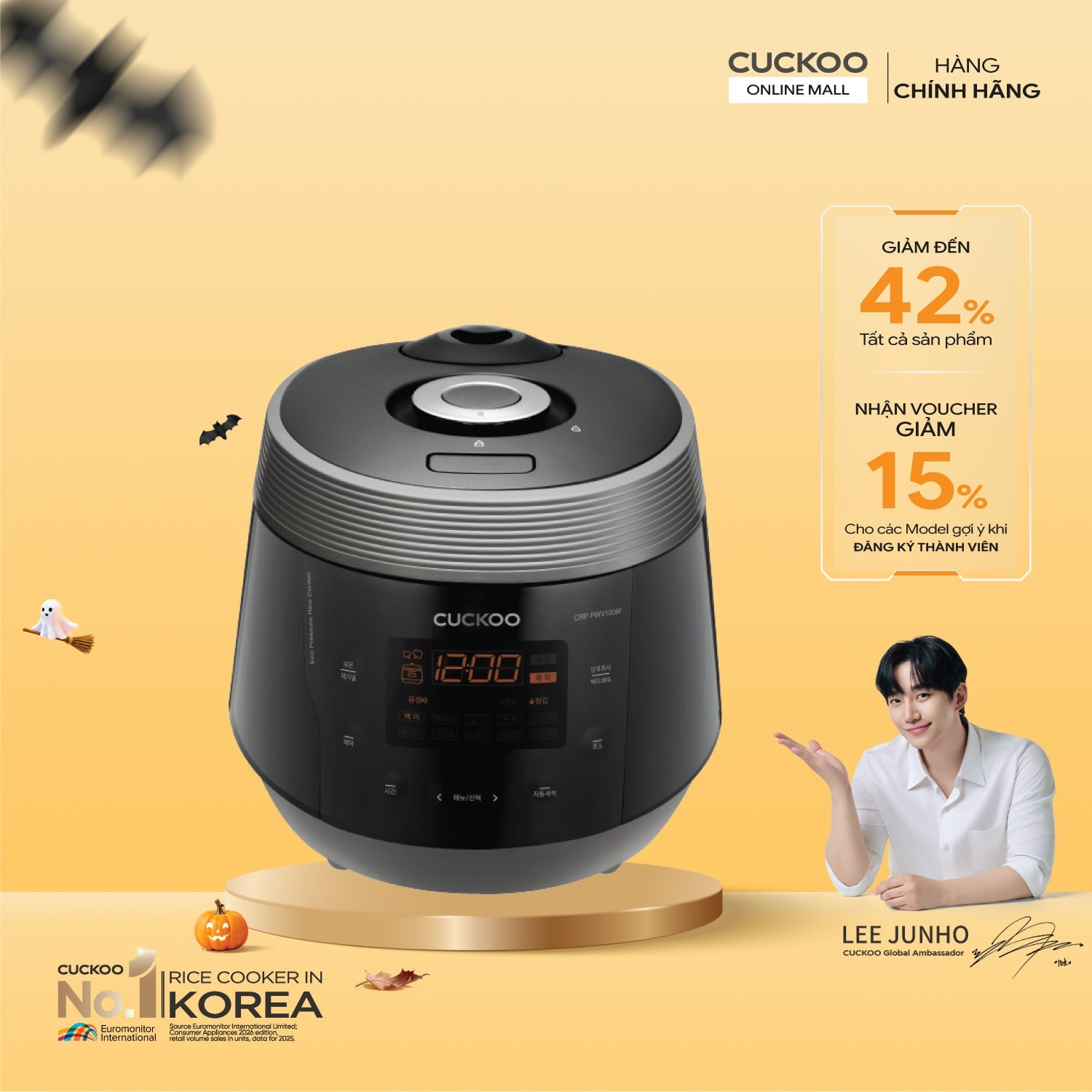 Nồi cơm điện tử áp suất 1.8 lít Cuckoo CRP-PWV1008F/BKDSCRVNCV